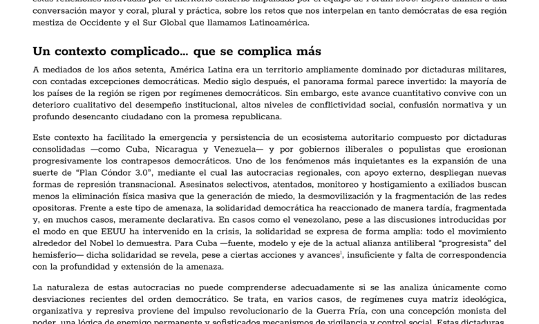 La Solidaridad Democratica Hoy